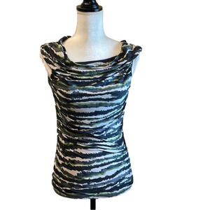 THE Limited Blouse XS Green/White/Black Striped